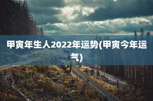 甲寅年生人2022年运势(甲寅今年运气)