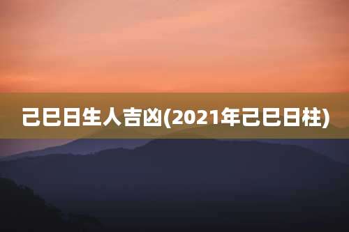 己巳日生人吉凶(2021年己巳日柱)