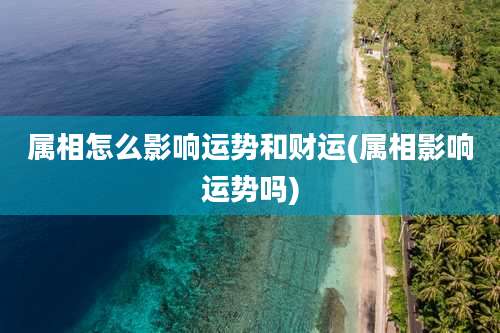 属相怎么影响运势和财运(属相影响运势吗)