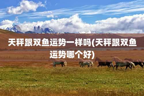 天秤跟双鱼运势一样吗(天秤跟双鱼运势哪个好)