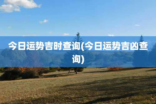 今日运势吉时查询(今日运势吉凶查询)