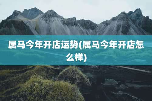 属马今年开店运势(属马今年开店怎么样)