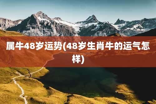 属牛48岁运势(48岁生肖牛的运气怎样)