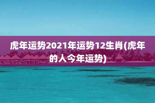虎年运势2021年运势12生肖(虎年的人今年运势)