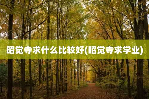 昭觉寺求什么比较好(昭觉寺求学业)