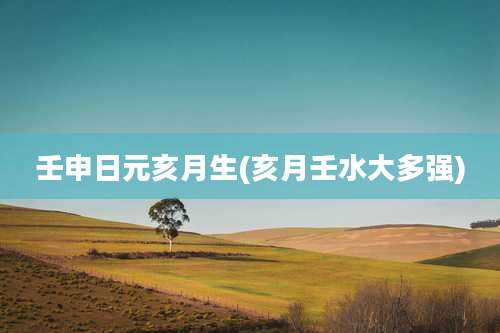 壬申日元亥月生(亥月壬水大多强)