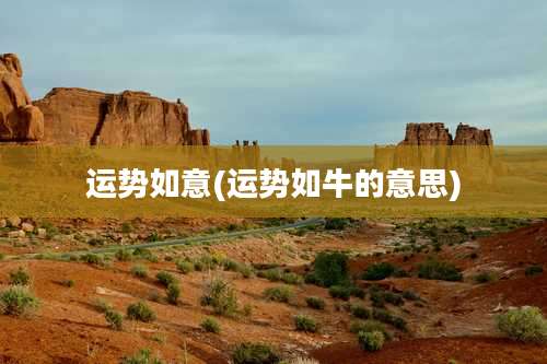 运势如意(运势如牛的意思)