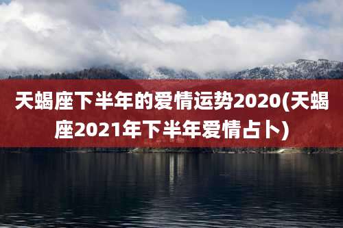 天蝎座下半年的爱情运势2020(天蝎座2021年下半年爱情占卜)