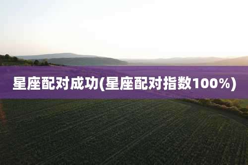星座配对成功(星座配对指数100%)