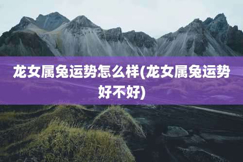 龙女属兔运势怎么样(龙女属兔运势好不好)