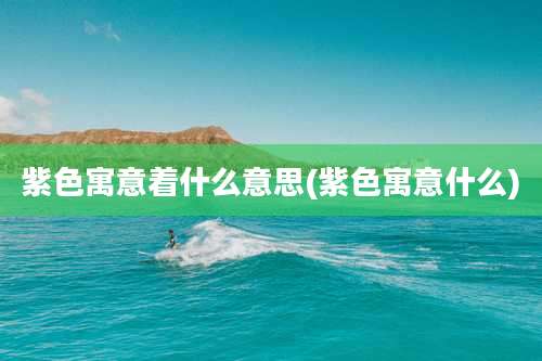 紫色寓意着什么意思(紫色寓意什么)