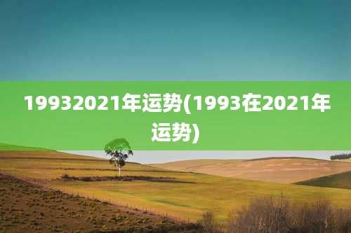 19932021年运势(1993在2021年运势)