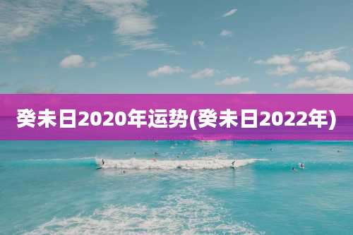 癸未日2020年运势(癸未日2022年)