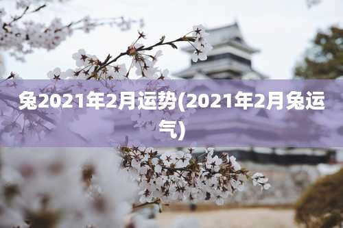兔2021年2月运势(2021年2月兔运气)