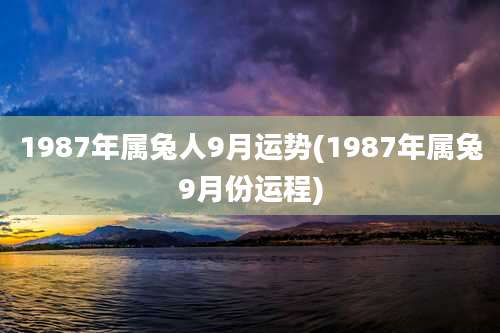 1987年属兔人9月运势(1987年属兔9月份运程)