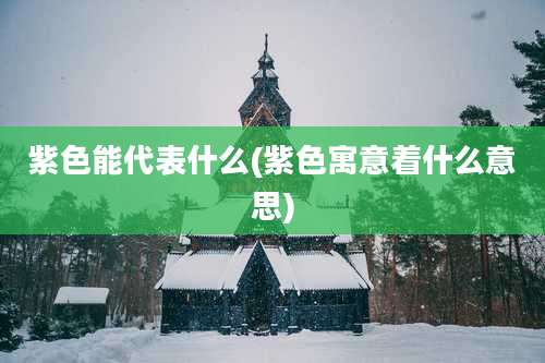 紫色能代表什么(紫色寓意着什么意思)