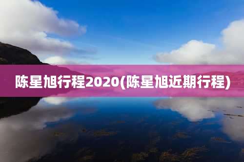 陈星旭行程2020(陈星旭近期行程)