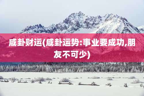 咸卦财运(咸卦运势:事业要成功,朋友不可少)