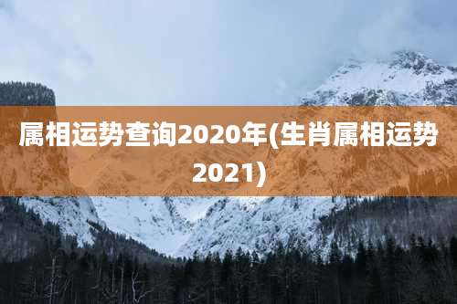 属相运势查询2020年(生肖属相运势2021)