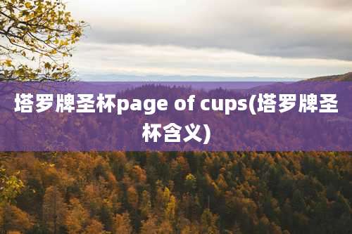 塔罗牌圣杯page of cups(塔罗牌圣杯含义)