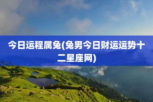 今日运程属兔(兔男今日财运运势十二星座网)