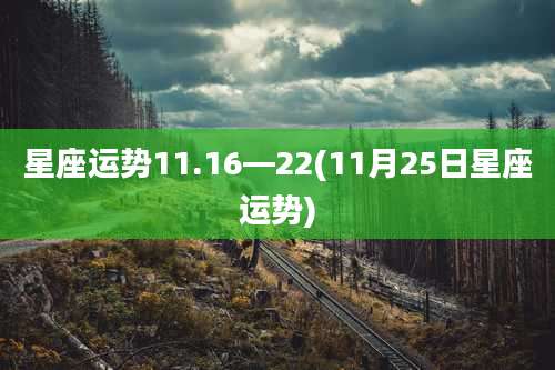 星座运势11.16—22(11月25日星座运势)