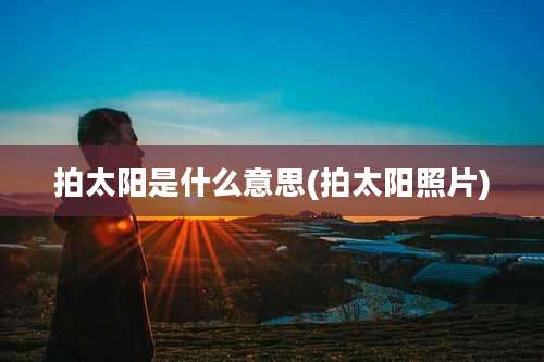 拍太阳是什么意思(拍太阳照片)