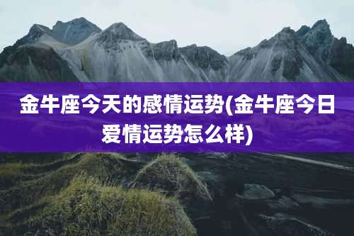 金牛座今天的感情运势(金牛座今日爱情运势怎么样)