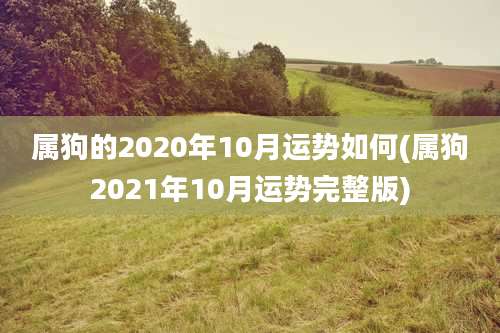 属狗的2020年10月运势如何(属狗2021年10月运势完整版)