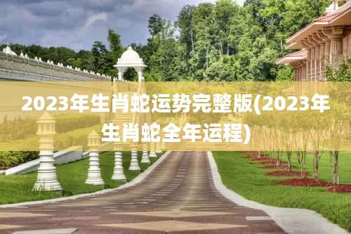 2023年生肖蛇运势完整版(2023年生肖蛇全年运程)