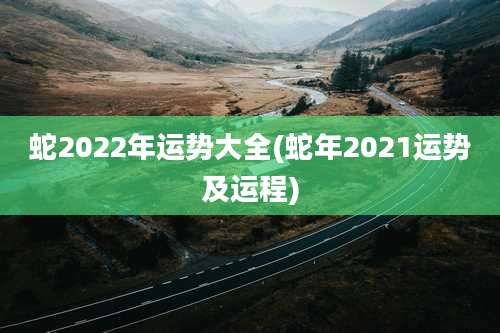 蛇2022年运势大全(蛇年2021运势及运程)