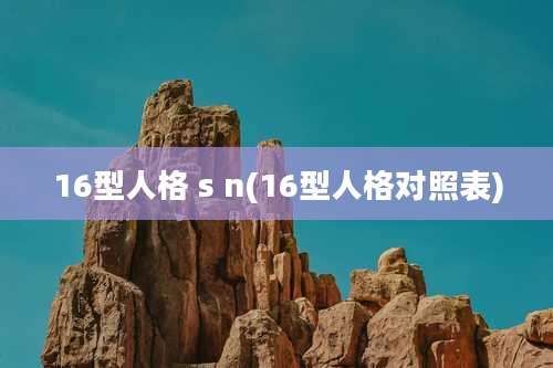16型人格 s n(16型人格对照表)