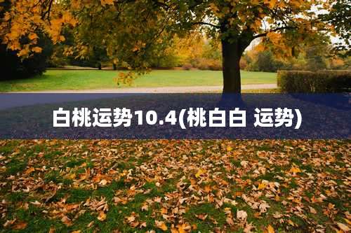 白桃运势10.4(桃白白 运势)