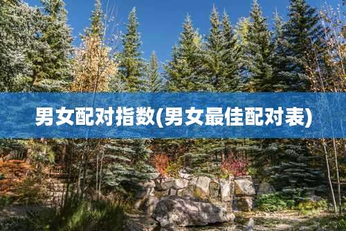 男女配对指数(男女最佳配对表)