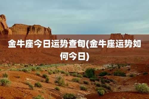 金牛座今日运势查旬(金牛座运势如何今日)