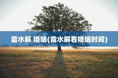雷水解 婚姻(雷水解看婚姻时间)