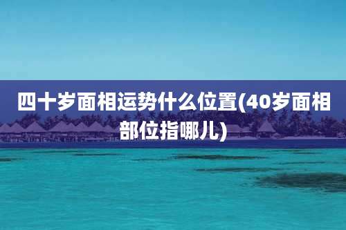 四十岁面相运势什么位置(40岁面相部位指哪儿)