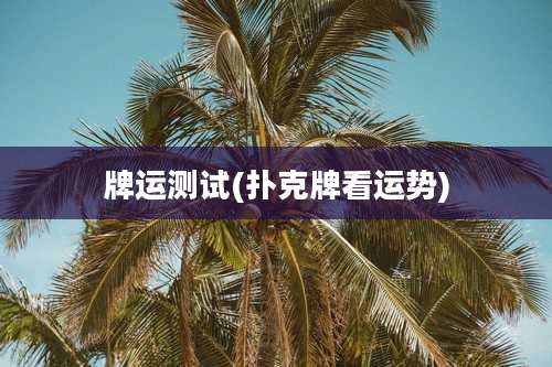 牌运测试(扑克牌看运势)