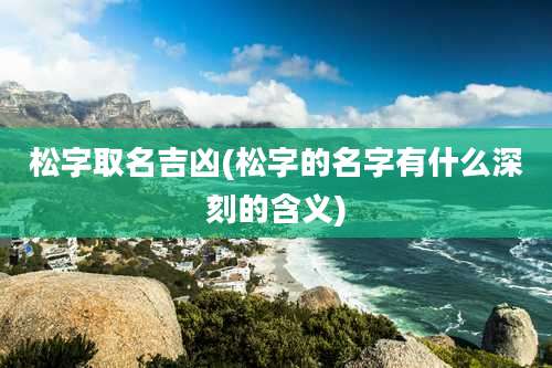 松字取名吉凶(松字的名字有什么深刻的含义)