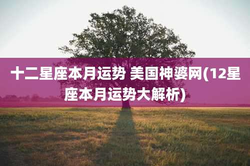 十二星座本月运势 美国神婆网(12星座本月运势大解析)