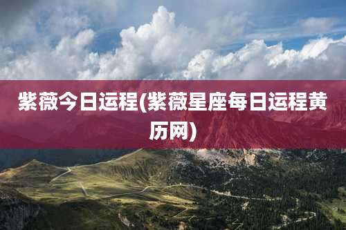 紫薇今日运程(紫薇星座每日运程黄历网)