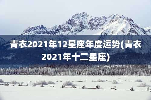 青衣2021年12星座年度运势(青衣2021年十二星座)