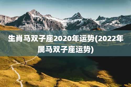 生肖马双子座2020年运势(2022年属马双子座运势)