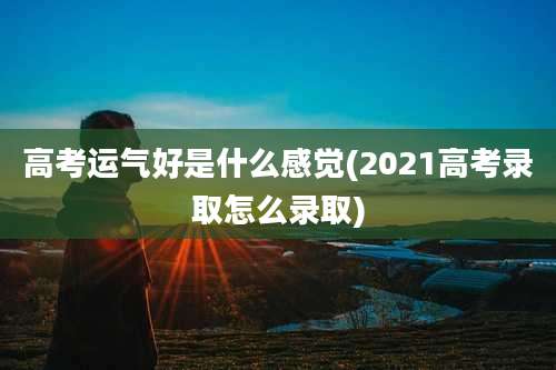 高考运气好是什么感觉(2021高考录取怎么录取)
