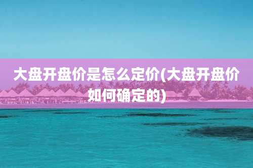 大盘开盘价是怎么定价(大盘开盘价如何确定的)