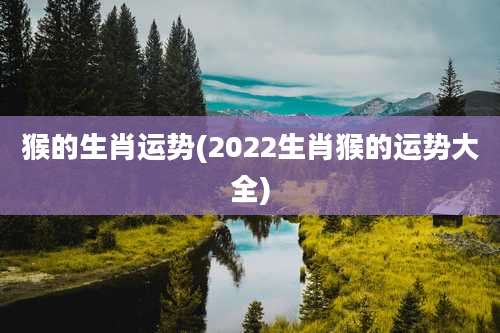 猴的生肖运势(2022生肖猴的运势大全)