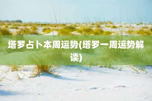 塔罗占卜本周运势(塔罗一周运势解读)