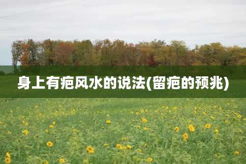 身上有疤风水的说法(留疤的预兆)