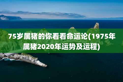 75岁属猪的你看看命运论(1975年属猪2020年运势及运程)