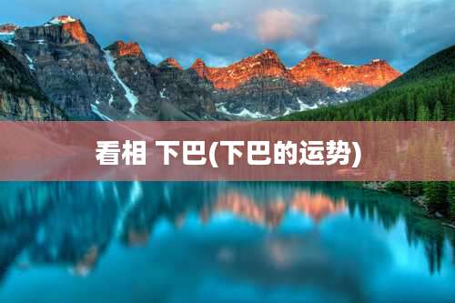 看相 下巴(下巴的运势)